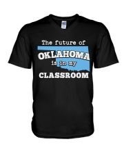 Teacher - The future of Oklahoma V-Neck T-Shirt thumbnail