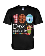 Teacher - 100 Days Nailed it V-Neck T-Shirt thumbnail