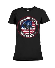 Lineman - I Light up My Country Premium Fit Ladies Tee thumbnail