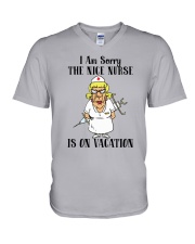 Nurse - The Nice Nurse is on Vacation V-Neck T-Shirt thumbnail