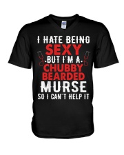Male Nurse Chubby Bearded V-Neck T-Shirt thumbnail