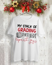 Teacher - Stack of grading Classic T-Shirt lifestyle-holiday-crewneck-front-2