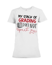 Teacher - Stack of grading Premium Fit Ladies Tee thumbnail