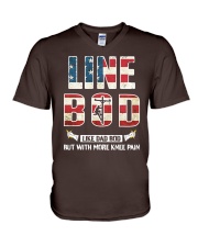 Lineman - Line BOD Flag V-Neck T-Shirt thumbnail