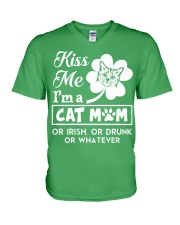 Kiss me I'm a Cat Mom V-Neck T-Shirt tile