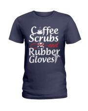 Nurse - Coffee Scrubbs and Rubber Gloves Ladies T-Shirt tile