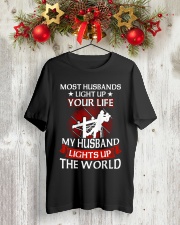Lineman - Husband Light Up Classic T-Shirt lifestyle-holiday-crewneck-front-2