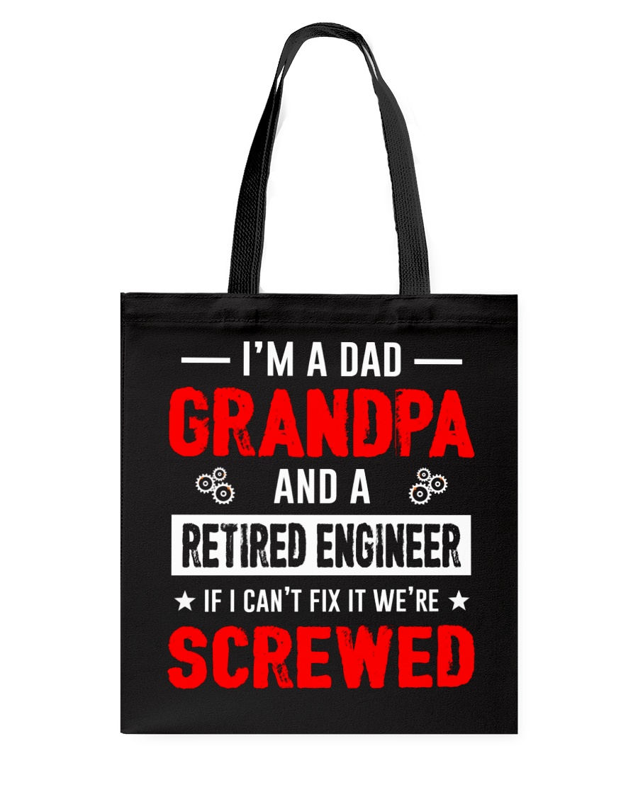 Mens Funny Retired Engineering Grandpa T-Shirt Tote Bag