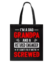 Mens Funny Retired Engineering Grandpa T-Shirt Tote Bag front