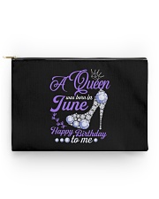 A Queen Was Born In June Happy Birthday to Me Accessory Pouch - Standard back