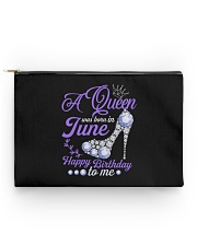 A Queen Was Born In June Happy Birthday to Me Accessory Pouch - Standard front