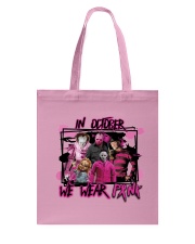 In October We Wear Pink Halloween Breast Cancer Tote Bag thumbnail