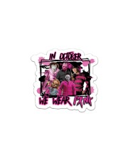 In October We Wear Pink Halloween Breast Cancer Sticker - Single (Vertical) thumbnail