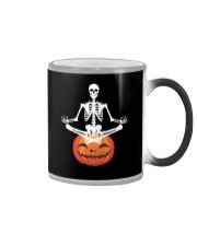 Yoga Namaste Skeleton Pumpkin Halloween Lover Color Changing Mug thumbnail
