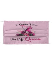In October I Wear Pink For My Queen Gnome Breast Cloth face mask thumbnail