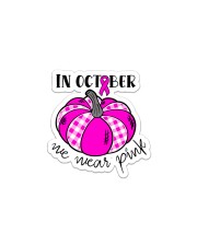 Breast Cancer In October We Wear Pink Pumpkin Sticker - Single (Vertical) thumbnail