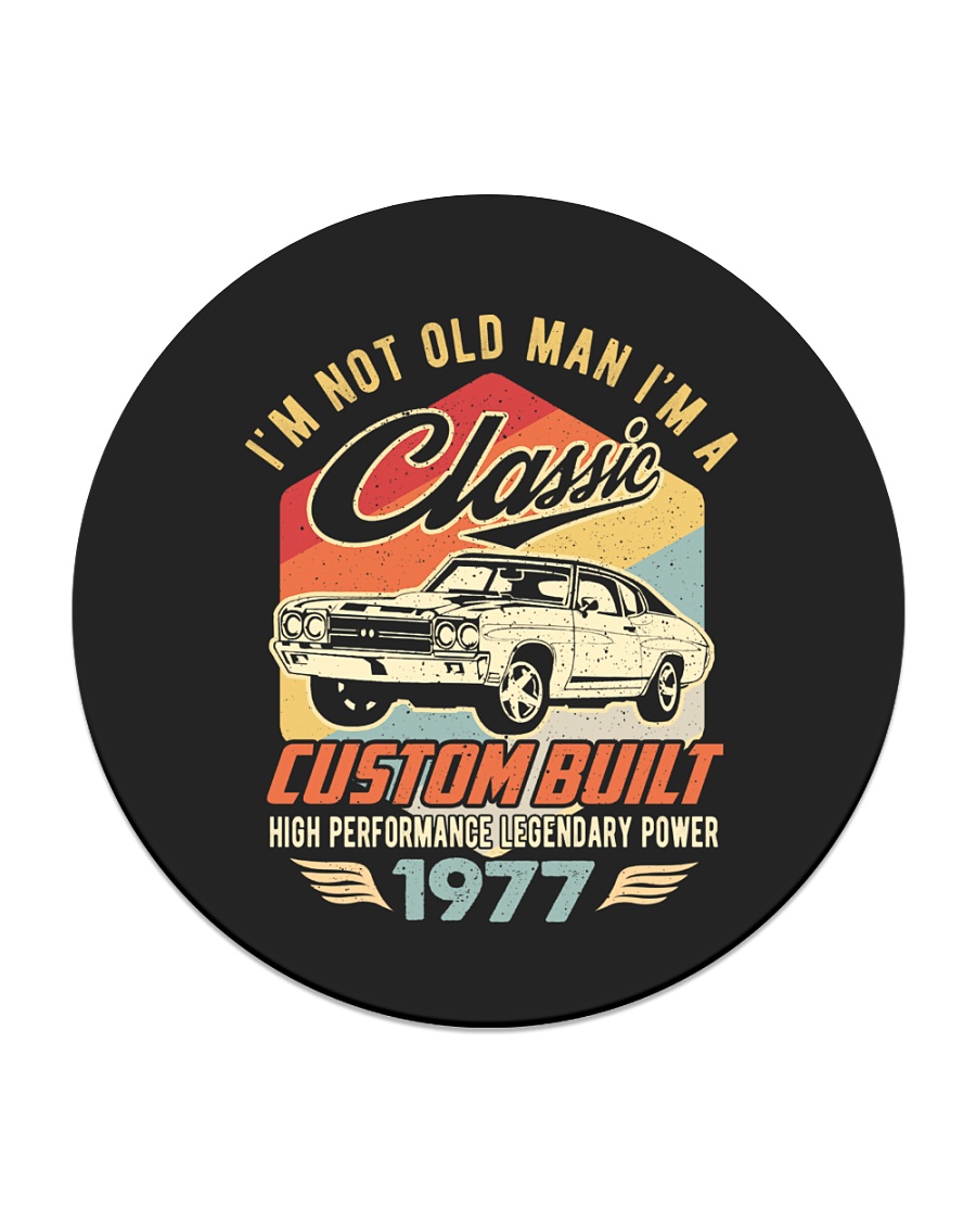 Classic Car - 43 Years Old Matching Birthday Tee Circle Coaster