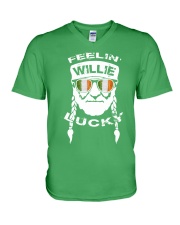 Feelin' Willie Lucky Irish Flag St Patrick's Day V-Neck T-Shirt thumbnail