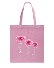 Faith Hope Love Pink Daisy Flower Ribbon Tote Bag thumbnail