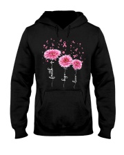 Faith Hope Love Pink Daisy Flower Ribbon Hooded Sweatshirt thumbnail