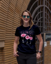 Faith Hope Love Pink Daisy Flower Ribbon Ladies T-Shirt lifestyle-women-crewneck-front-2