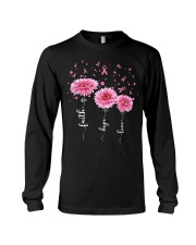 Faith Hope Love Pink Daisy Flower Ribbon Long Sleeve Tee thumbnail