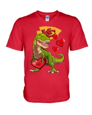 T-rex Kansas City Football Team Fans V-Neck T-Shirt thumbnail
