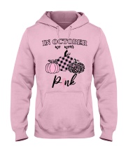 In October We Wear Pink Pumpkin Breast Ribbon Hooded Sweatshirt thumbnail