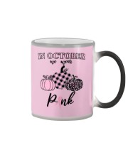 In October We Wear Pink Pumpkin Breast Ribbon Color Changing Mug thumbnail