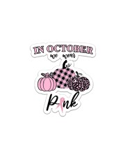 In October We Wear Pink Pumpkin Breast Ribbon Sticker - Single (Vertical) thumbnail