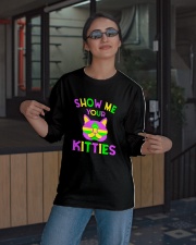 Vintage Show Me Your Kitties Cat Lovers - Unisex Long Sleeve Tee apparel-long-sleeve-tee-lifestyle-08