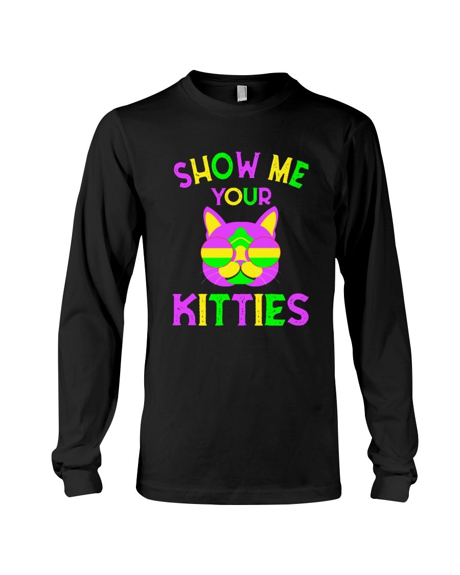 Vintage Show Me Your Kitties Cat Lovers - Unisex Long Sleeve Tee