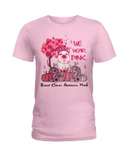 We Wear Pink Breast Cancer Awareness Pig Lovers Ladies T-Shirt front