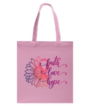 Faith Hope Love Daisy Flower Breast Cancer Tote Bag thumbnail