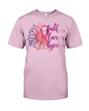 Faith Hope Love Daisy Flower Breast Cancer Classic T-Shirt thumbnail