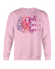 Faith Hope Love Daisy Flower Breast Cancer Crewneck Sweatshirt thumbnail
