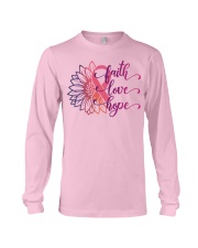 Faith Hope Love Daisy Flower Breast Cancer Long Sleeve Tee thumbnail