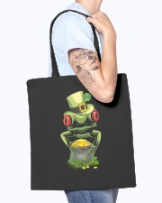 Frog Leprechaun Pot Of Gold Shamrock St Patrick's Tote Bag accessories-tote-bag-BE007-front-model-02
