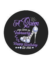 A Queen Was Born In February Happy Birthday Circle Coaster thumbnail