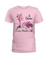 In October I Wear Pink For Me Truck Breast Cancer Ladies T-Shirt front