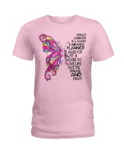 Breast Cancer Is A Journey I Never Planned Ladies T-Shirt front