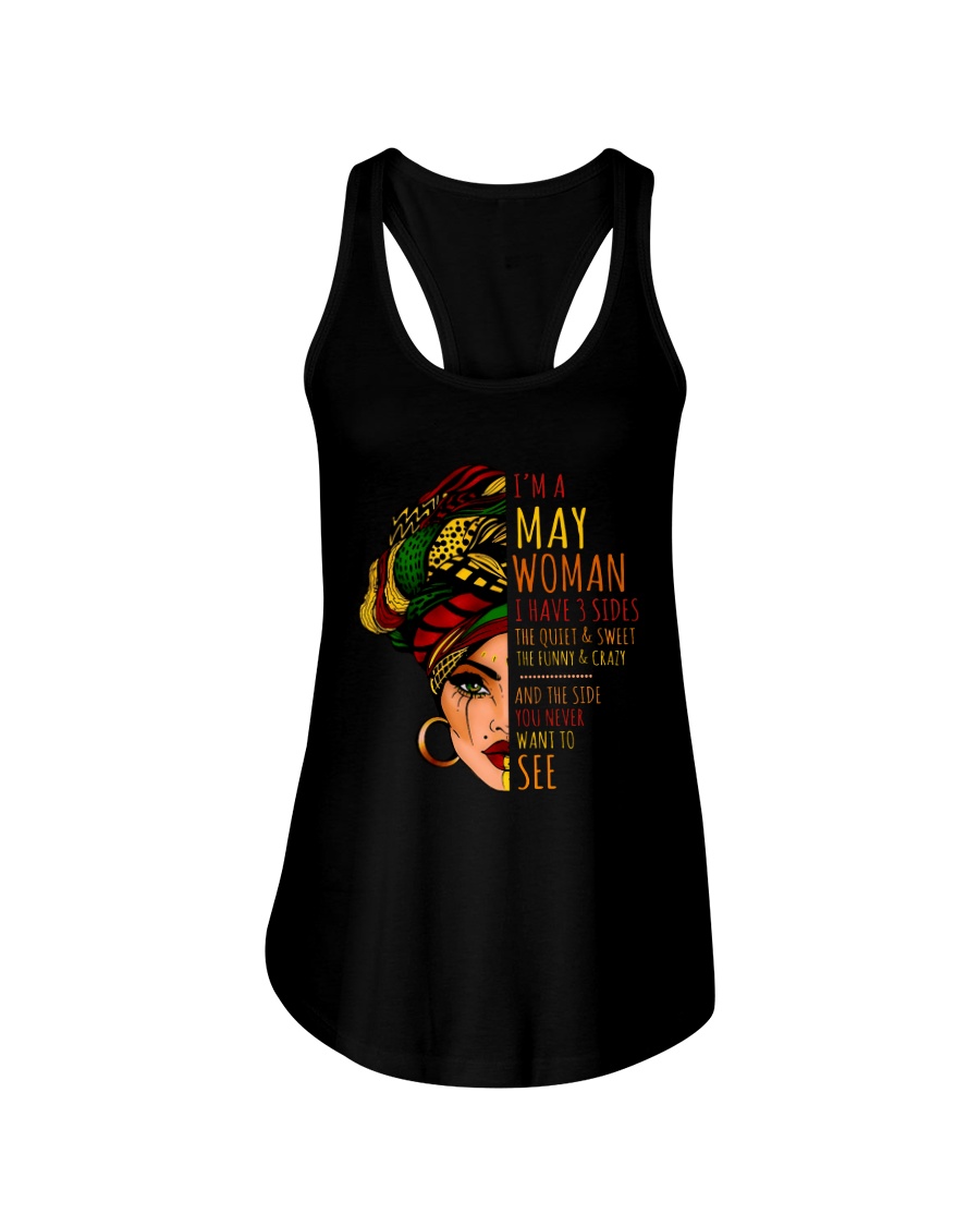 I'm A May Woman I Have 3 Sides Cute Birthday Gift Ladies Flowy Tank