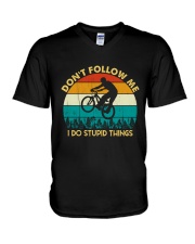Don't Follow Me - I Do Stupid Things V-Neck T-Shirt thumbnail