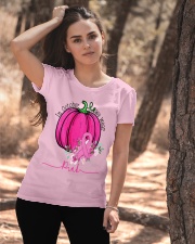 In October We Wear Pink Pumpkin Ribbon Breast Ladies T-Shirt apparel-ladies-t-shirt-lifestyle-06