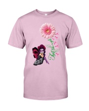 Fairy Fight Like A Girl Pink Daisy Flower Ribbon Classic T-Shirt thumbnail