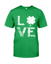 Vintage Love Shamrock Irish St Patrick's Day Classic T-Shirt front
