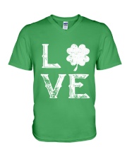 Vintage Love Shamrock Irish St Patrick's Day V-Neck T-Shirt thumbnail