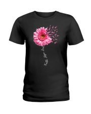 Faith Hope Love Pink Ribbon Daisy Flower Ladies T-Shirt front