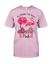 In October We Wear Pink Breast Cancer Flamingo Classic T-Shirt thumbnail