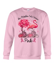 In October We Wear Pink Breast Cancer Flamingo Crewneck Sweatshirt thumbnail